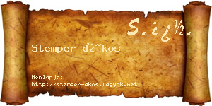 Stemper Ákos névjegykártya